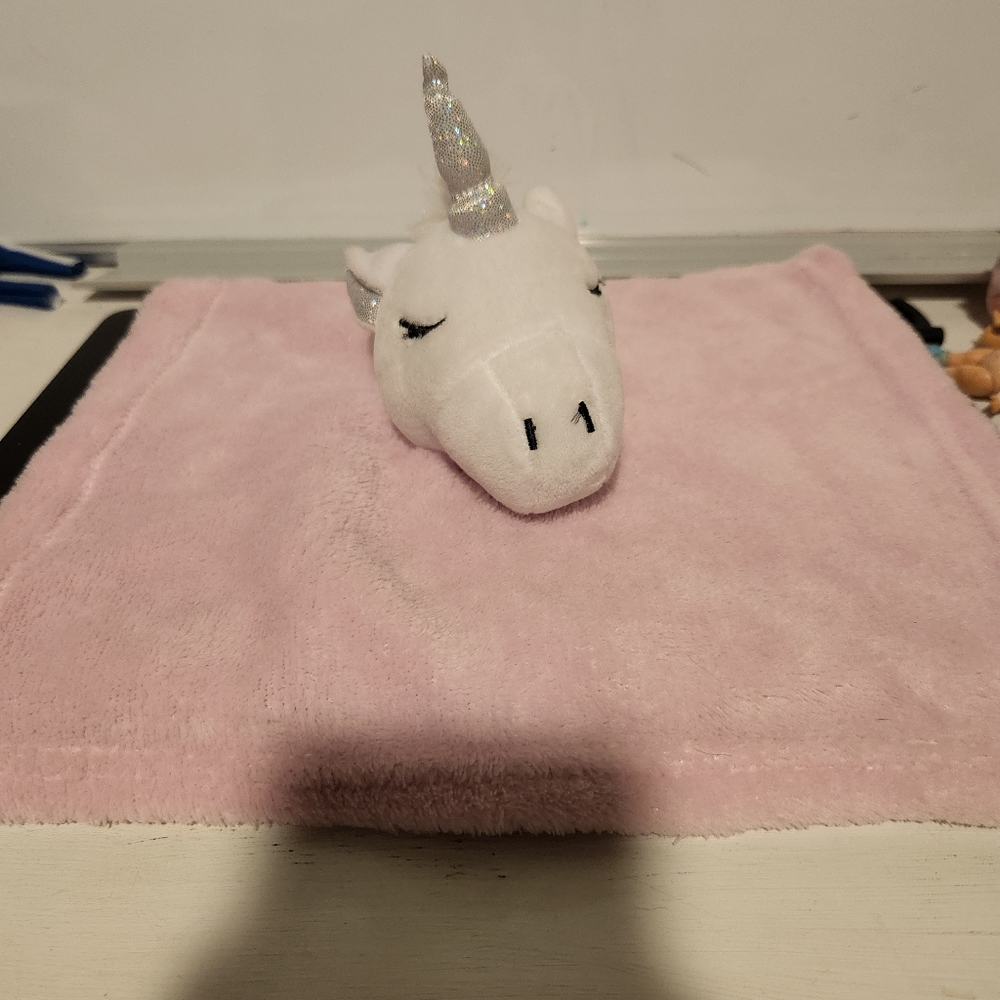 True Baby unicorn lovey pink blanket.